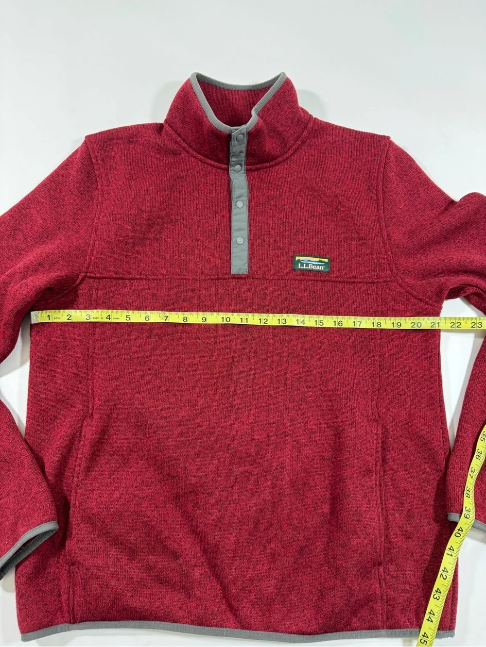 LL Bean Pullover Sweater Fleece Mens Red